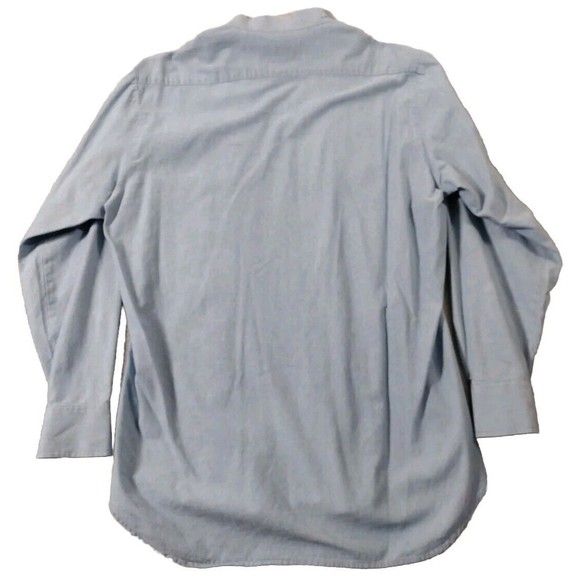 Vintage Chambray Shirt Blouse Pleated Button up Size 8 Cambridge Women's - Picture 14 of 14